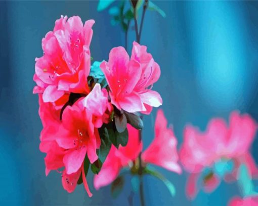 Beautiful Pink Azaleas Paint By Number