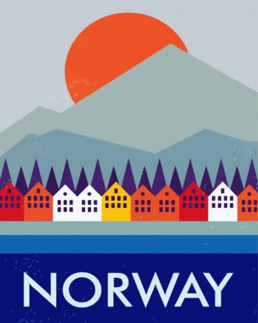 Bergen Norway Poster paint by numbers