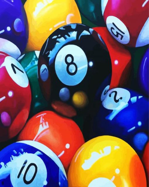 Billiard Game Balls paint by numbers
