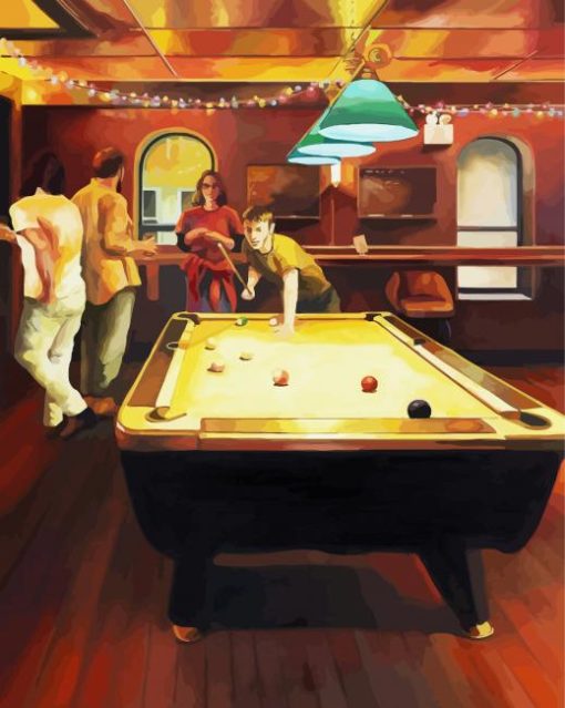 Billiards Players paint by numbers