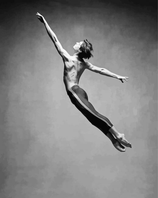 Black And White Ballerino Dancing paint by numbers