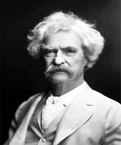 Black And White Mark Twain Paint By Number
