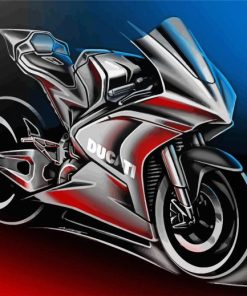 Black Ducati Racing Motorcycle Paint By Number