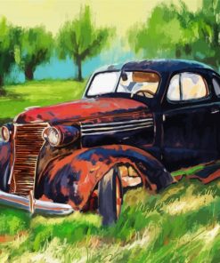 Black Rusty Car paint by numbers
