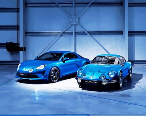 Blue Alpine Cars paint by numbers