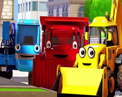 Bob The Builder Vehicules Paint By Number