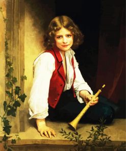Boy With Flute Paint By Numbe