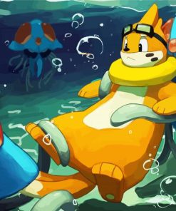 Buizel in Water paint by numbers