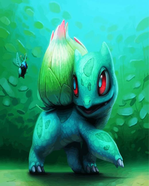Bulbasaur paint by numbers