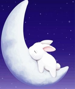 Bunny on Moon paint by numbers