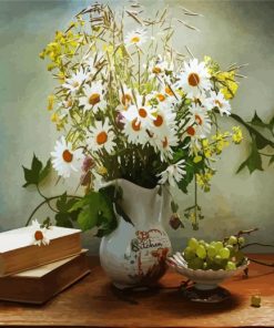 Chamomile Vase Still Life paint by numbers