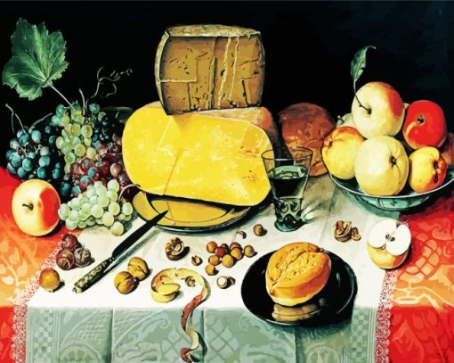 Cheese and Fruits paint by numbers