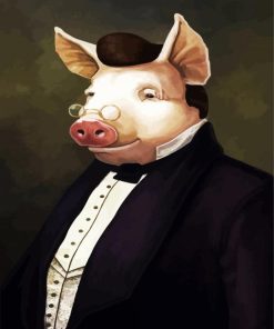 Elegant Mister Pig Paint By Number