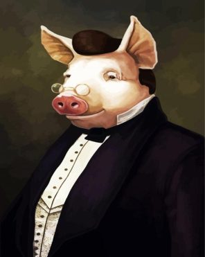 Elegant Mister Pig Paint By Number