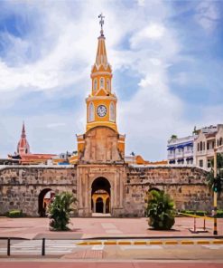 Clock Tower Monument Cartagena paint by numbers
