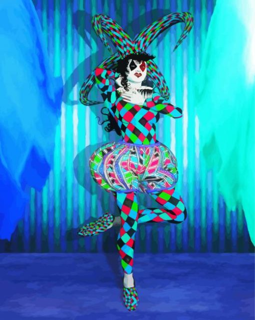 Clown Jester Girl paint by numbers