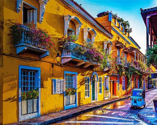 Colombia Cartagena City paint by numbers
