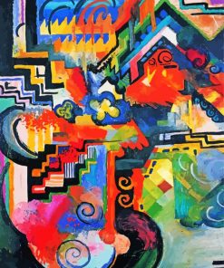 Colored Composition August Macke paint by numbers