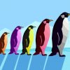 Colored Penguins Paint By Number