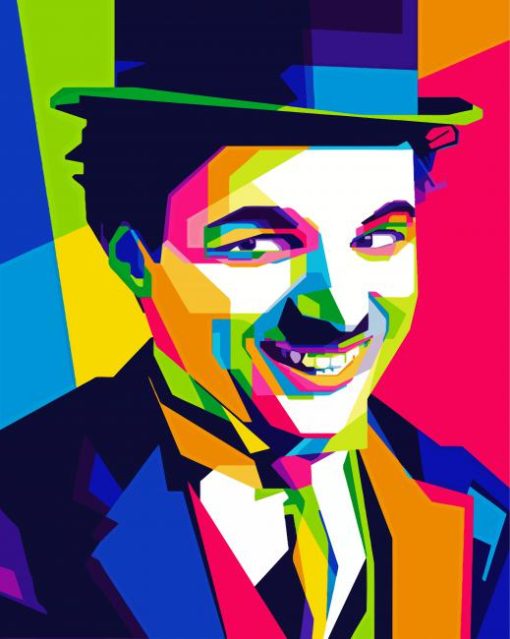 Colorful Charlie Chaplin paint by numbers