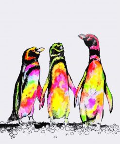 Colorful Penguins Paint By Number