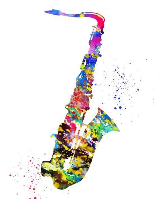 Colorful Saxophone paint by numbers