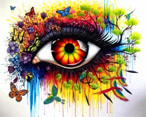 Colorful Splash Eye Paint By number