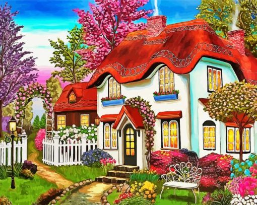 Cottage House Paint By Number
