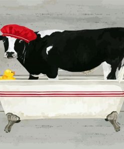 Cow in Tub paint by numbers