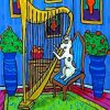 Dog Playing Harp Paint By Number