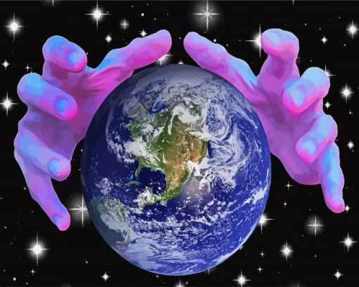 Planet Earth In Hands Paint By Number