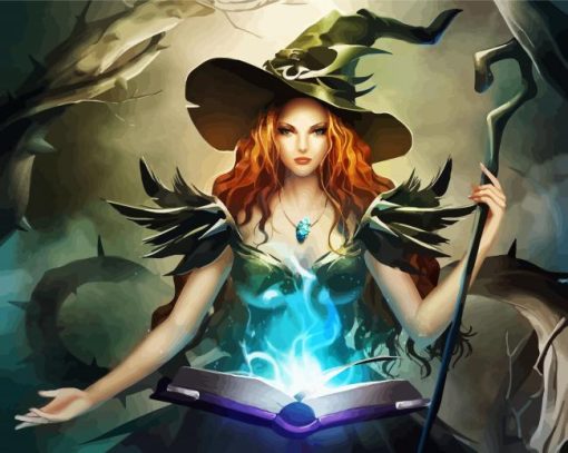 Fantasy Witch paint by numbers