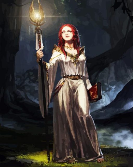 Fantasy Priestess paint by numbers