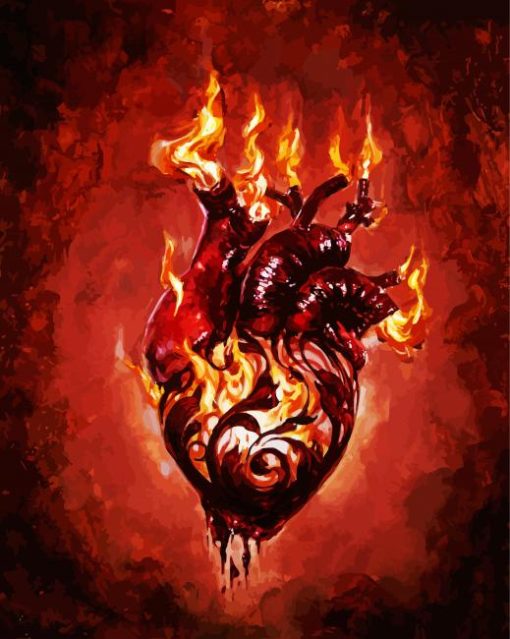 Fire Heart Paint By Number