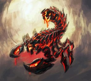 Fire Scorpion paint by numbers