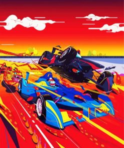 Formula One Racing Art paint by numbers