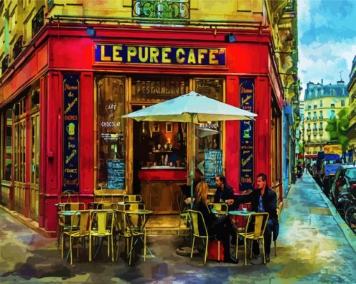 French Cafe paint by numbers