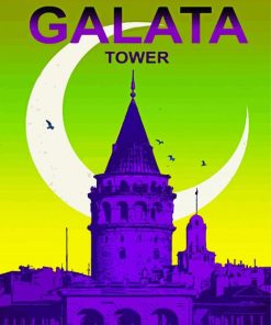 Galata Tower Poster paint by numbers