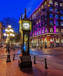 Gastown Steam Clock Vancouver paint by numbers