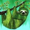 Green Sloth paint by numbers