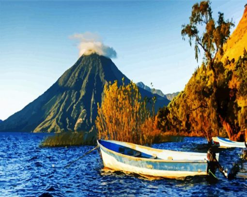 Guatemala Lake Atitlan Landscape Paint By Number