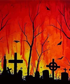Halloween Graveyard Paint By Number
