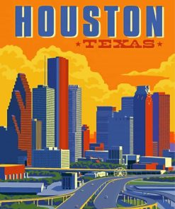 Houston Texas Poster paint by numbers