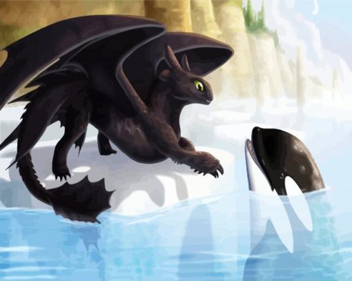How to Train Your Dragon and Orca paint by numbers
