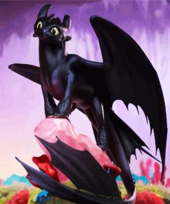How to Train Your Dragon Toothless paint by numbers