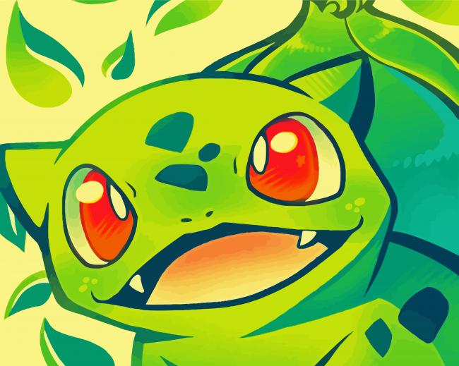 Illustration Bulbasaur paint by numbers