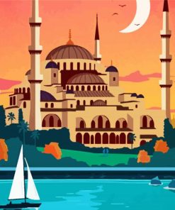 Illustration Hagia Sophia Mosque Paint By Number