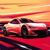 Illustration Tesla Car paint by numbers