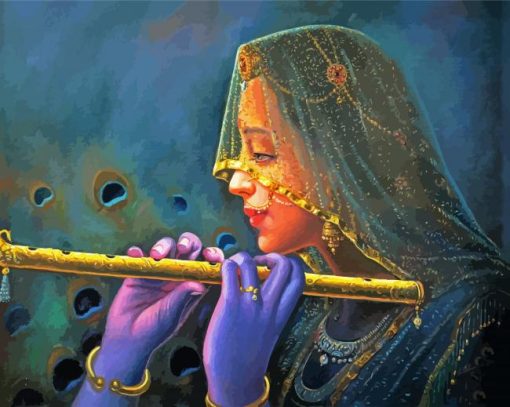 Indian Flute Player Paint By Number