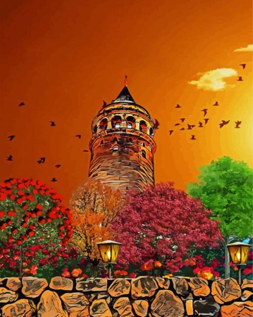 Istanbul Galata Tower Art paint by numbers